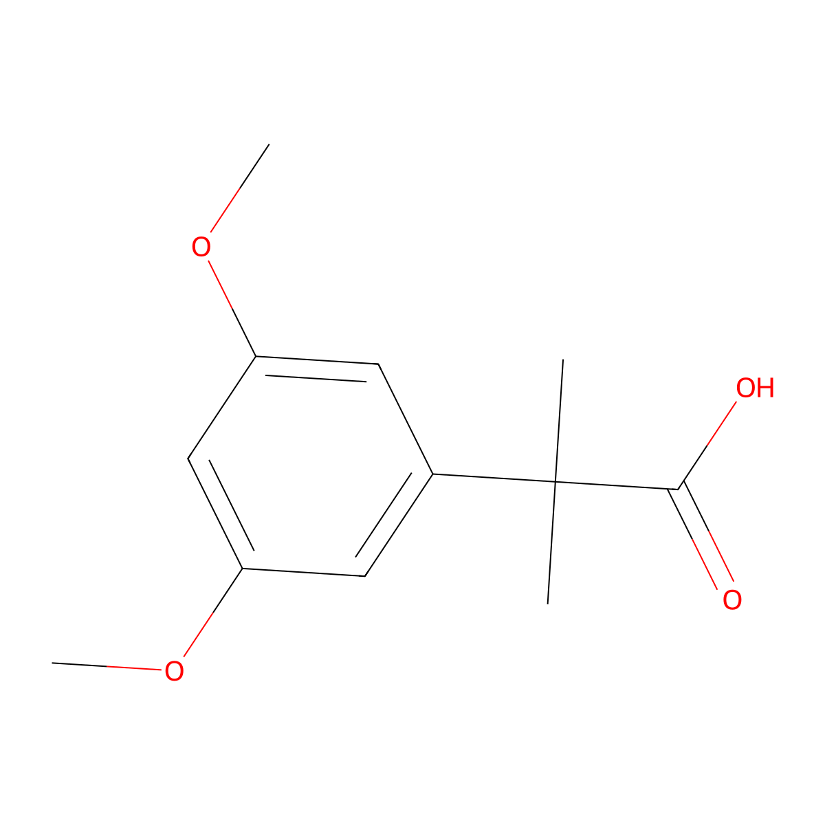 2-(3,5-Dimethoxyphenyl)-2-methylpropanoic acid molecular structure, CAS 858208-28-3
