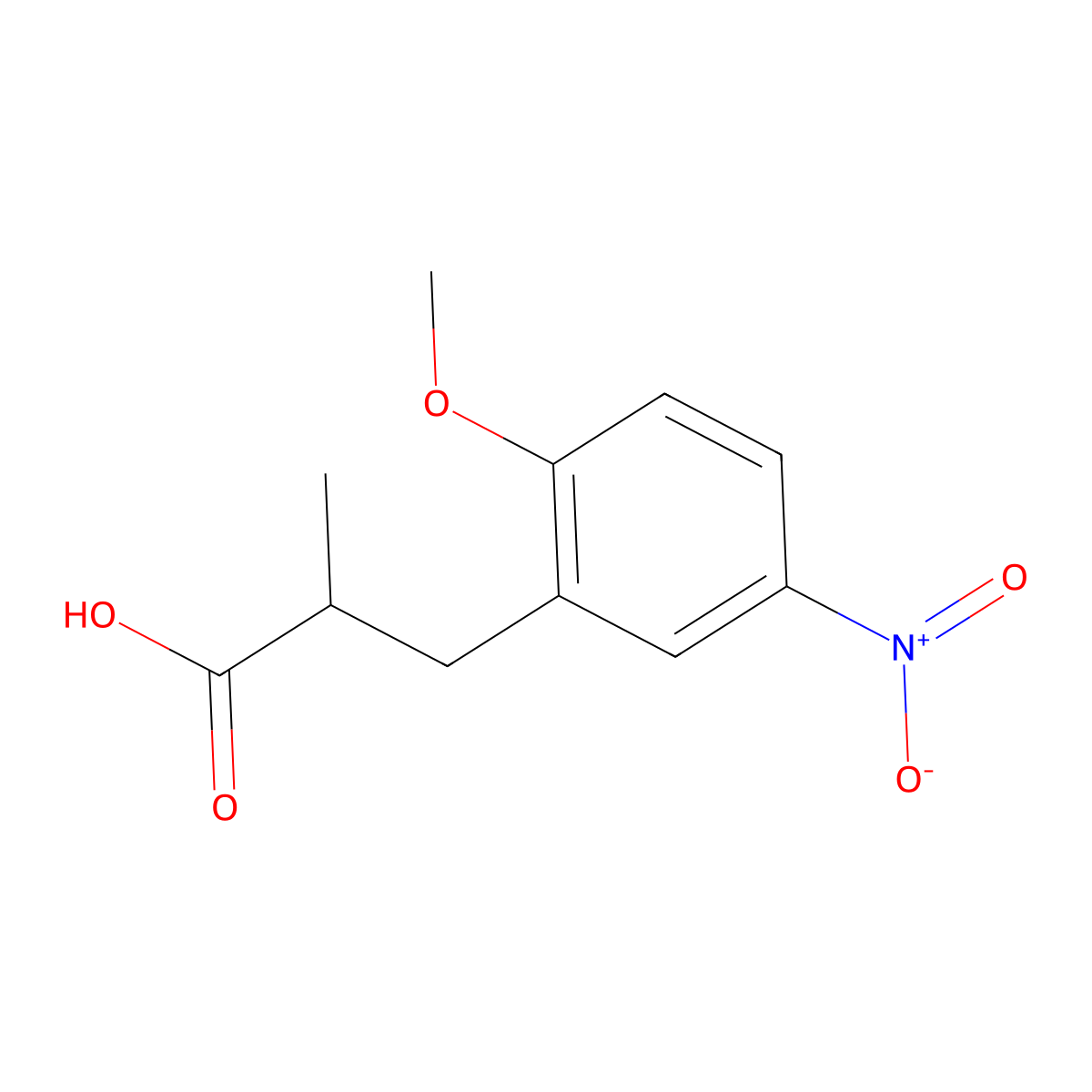 3-(2-Methoxy-5-nitrophenyl)-2-methylpropanoic acid molecular structure, CAS 858216-92-9