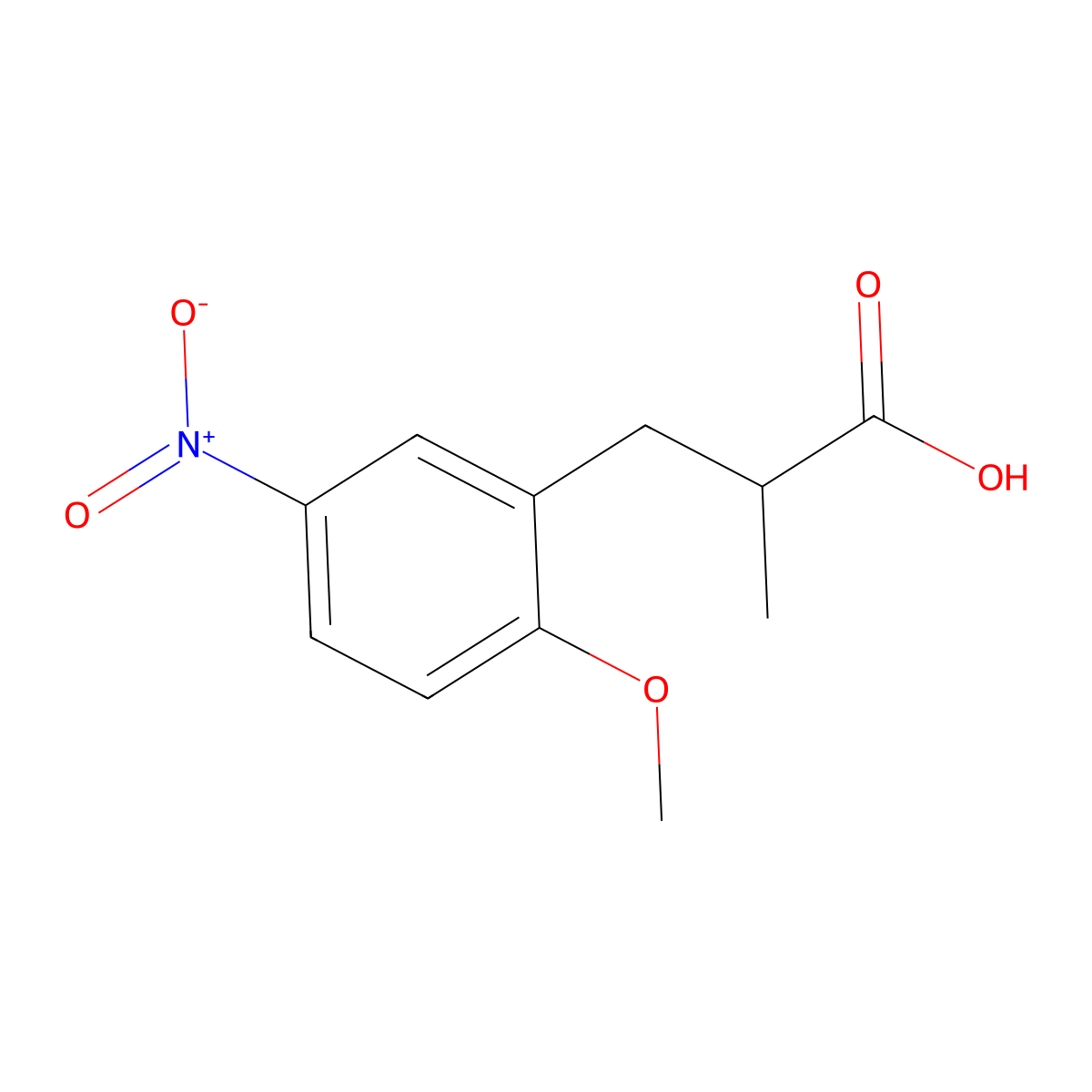 3-(2-Methoxy-5-nitrophenyl)-2-methylpropanoic acid molecular structure, CAS 858216-92-9