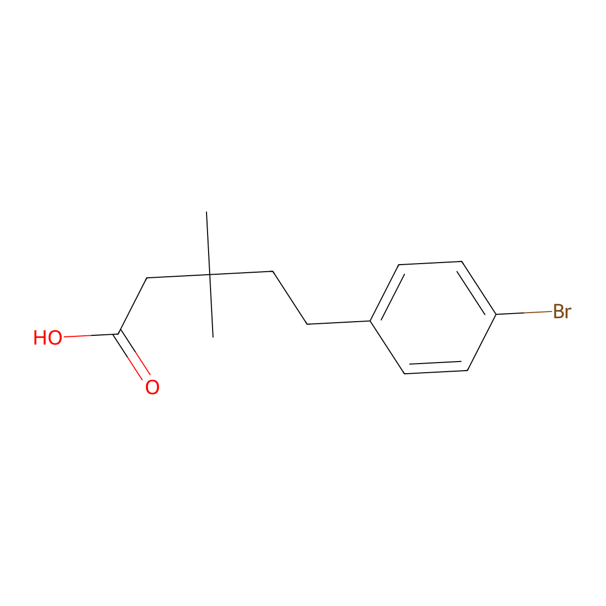 5-(4-Bromophenyl)-3,3-dimethylpentanoic acid molecular structure, CAS 85822-69-1