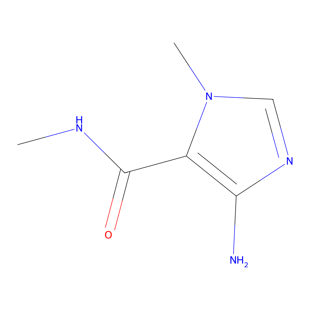 4-amino-N,1-dimethyl-1H-imidazole-5-carboxamide molecular structure, CAS 858221-03-1