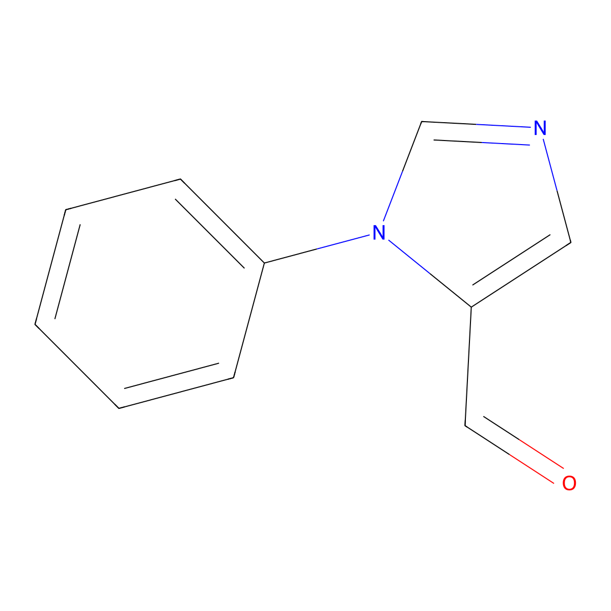 1-phenyl-1H-imidazole-5-carbaldehyde molecular structure, CAS 858221-23-5