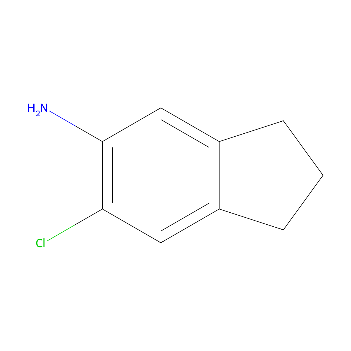 6-chloro-2,3-dihydro-1H-inden-5-amine molecular structure, CAS 858225-64-6