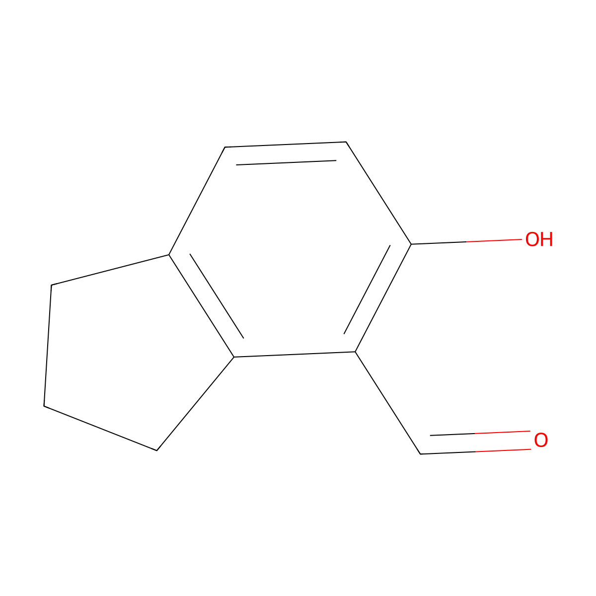 5-hydroxy-2,3-dihydro-1H-indene-4-carbaldehyde molecular structure, CAS 858226-73-0