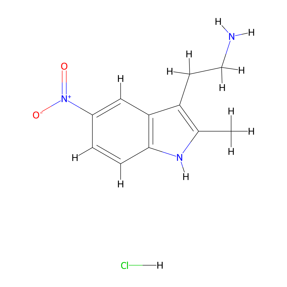 2-(2-Methyl-5-nitro-1H-indol-3-YL)ethanamine hydrochloride molecular structure, CAS 858230-88-3