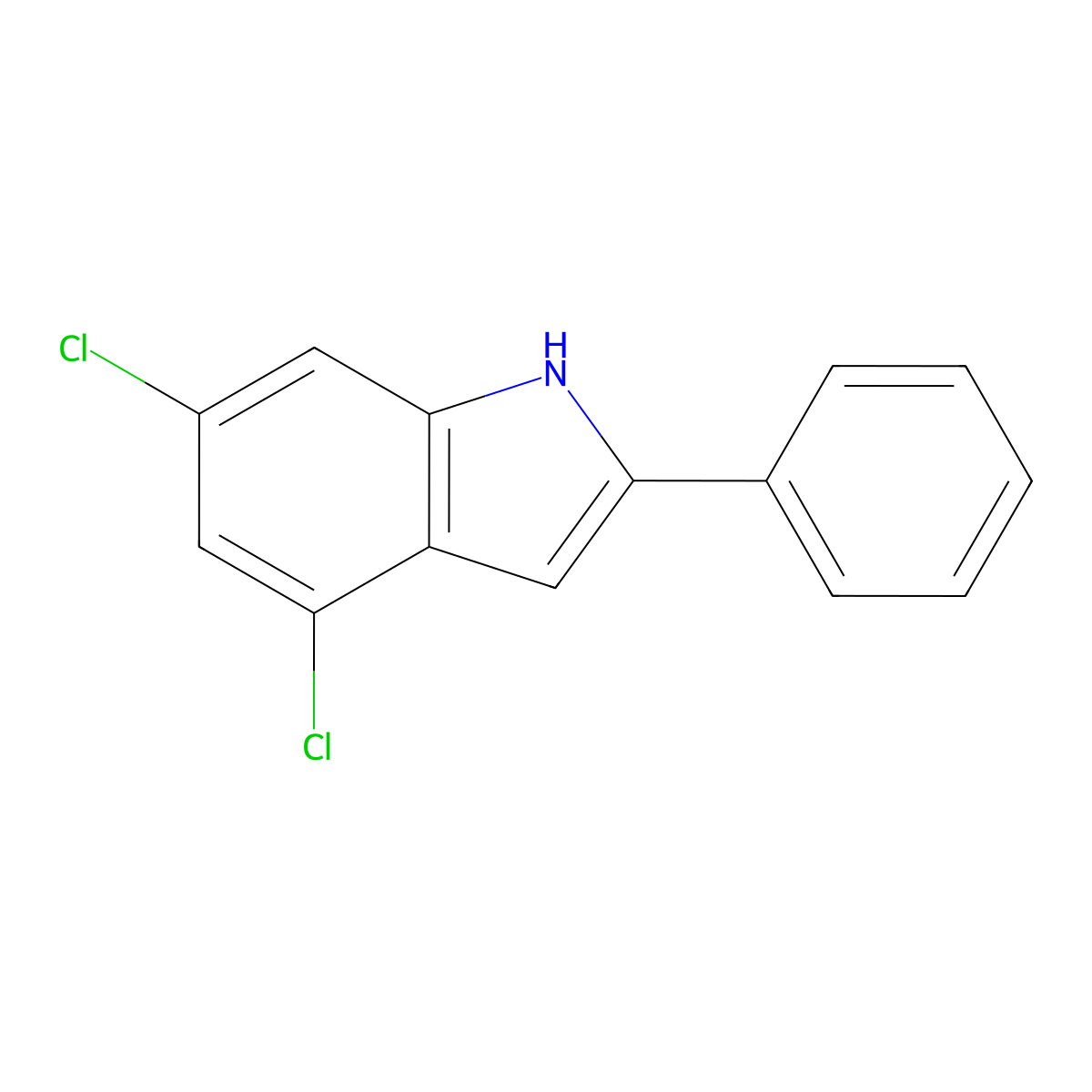 4,6-Dichloro-2-phenyl-1H-indole molecular structure, CAS 858231-57-9