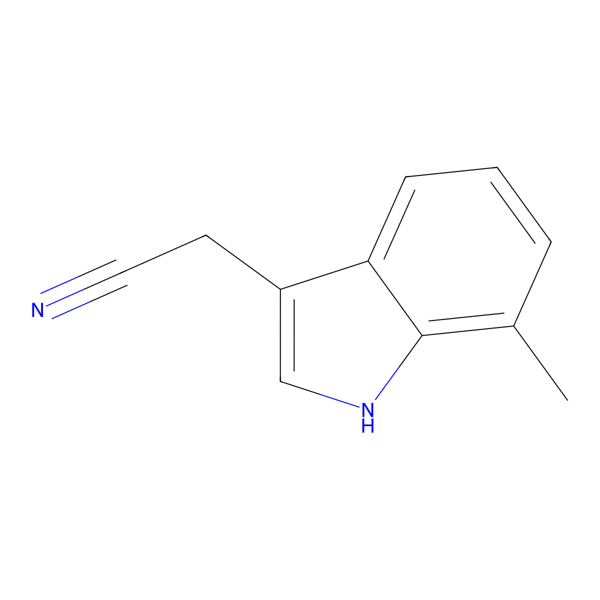2-(7-methyl-1H-indol-3-yl)acetonitrile molecular structure, CAS 858232-97-0
