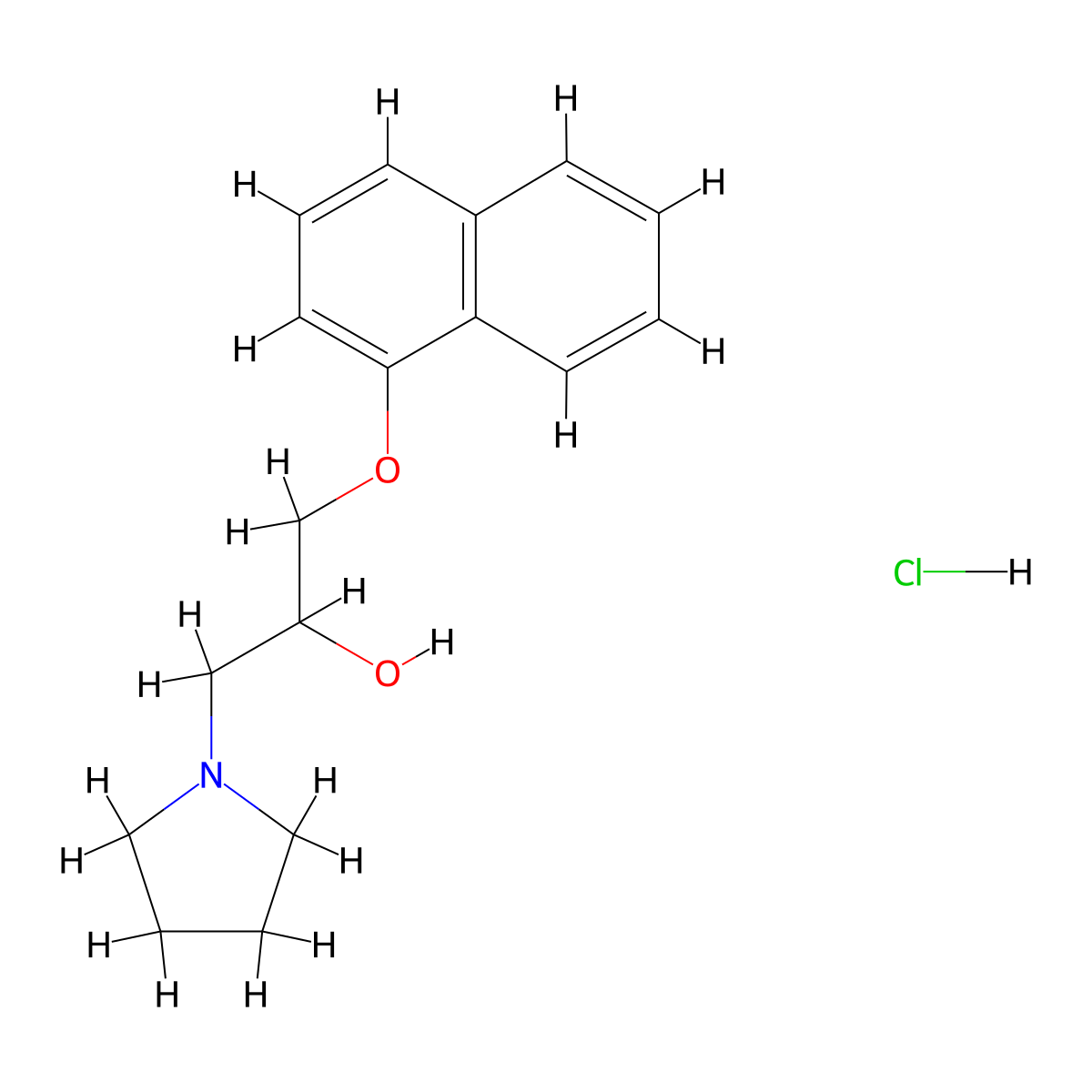 1-(Naphthalen-1-yloxy)-3-(pyrrolidin-1-yl)propan-2-ol hydrochloride molecular structure, CAS 858234-10-3