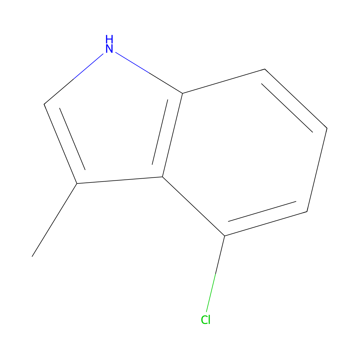 4-Chloro-3-methyl-1H-indole molecular structure, CAS 858236-14-3