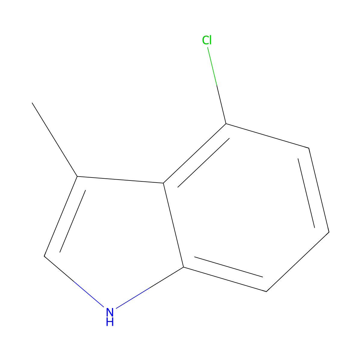 4-Chloro-3-methyl-1H-indole molecular structure, CAS 858236-14-3