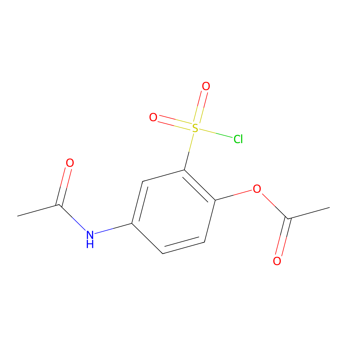 2-(Chlorosulfonyl)-4-acetamidophenyl acetate molecular structure, CAS 858240-83-2