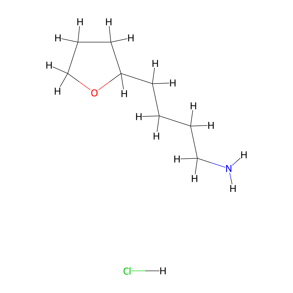 [4-(Tetrahydro-2-furanyl)butyl]amine hydrochloride molecular structure, CAS 858245-79-1