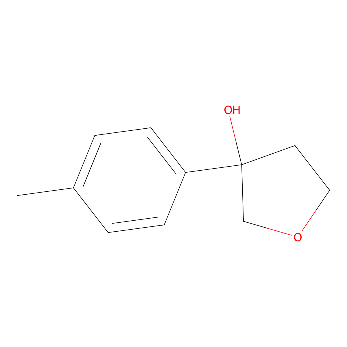 3-(p-Tolyl)tetrahydrofuran-3-ol molecular structure, CAS 858246-73-8