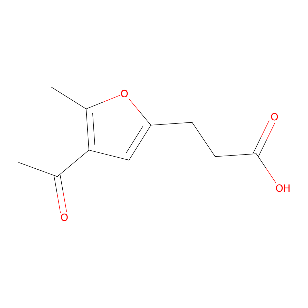 3-(4-Acetyl-5-methylfuran-2-yl)propanoic acid molecular structure, CAS 858247-32-2