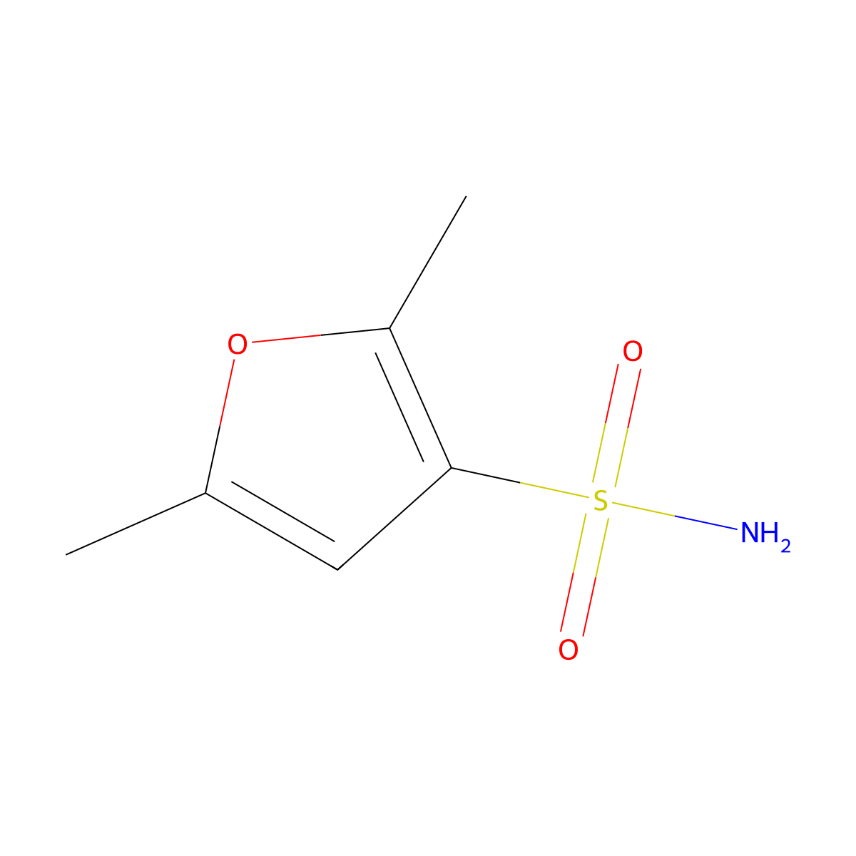 2,5-Dimethylfuran-3-sulfonamide molecular structure, CAS 858248-39-2