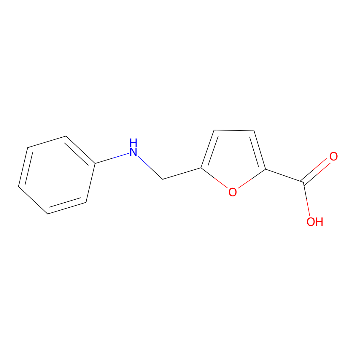 5-[(Phenylamino)methyl]furan-2-carboxylic acid molecular structure, CAS 858249-56-6
