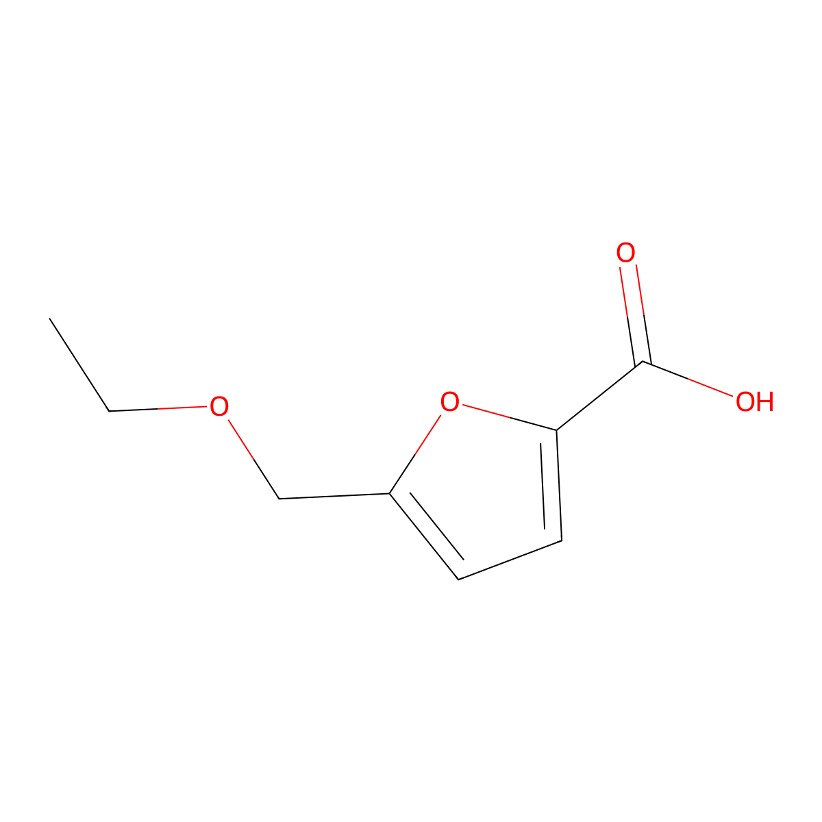 5-(ethoxymethyl)furan-2-carboxylic Acid molecular structure, CAS 858249-96-4