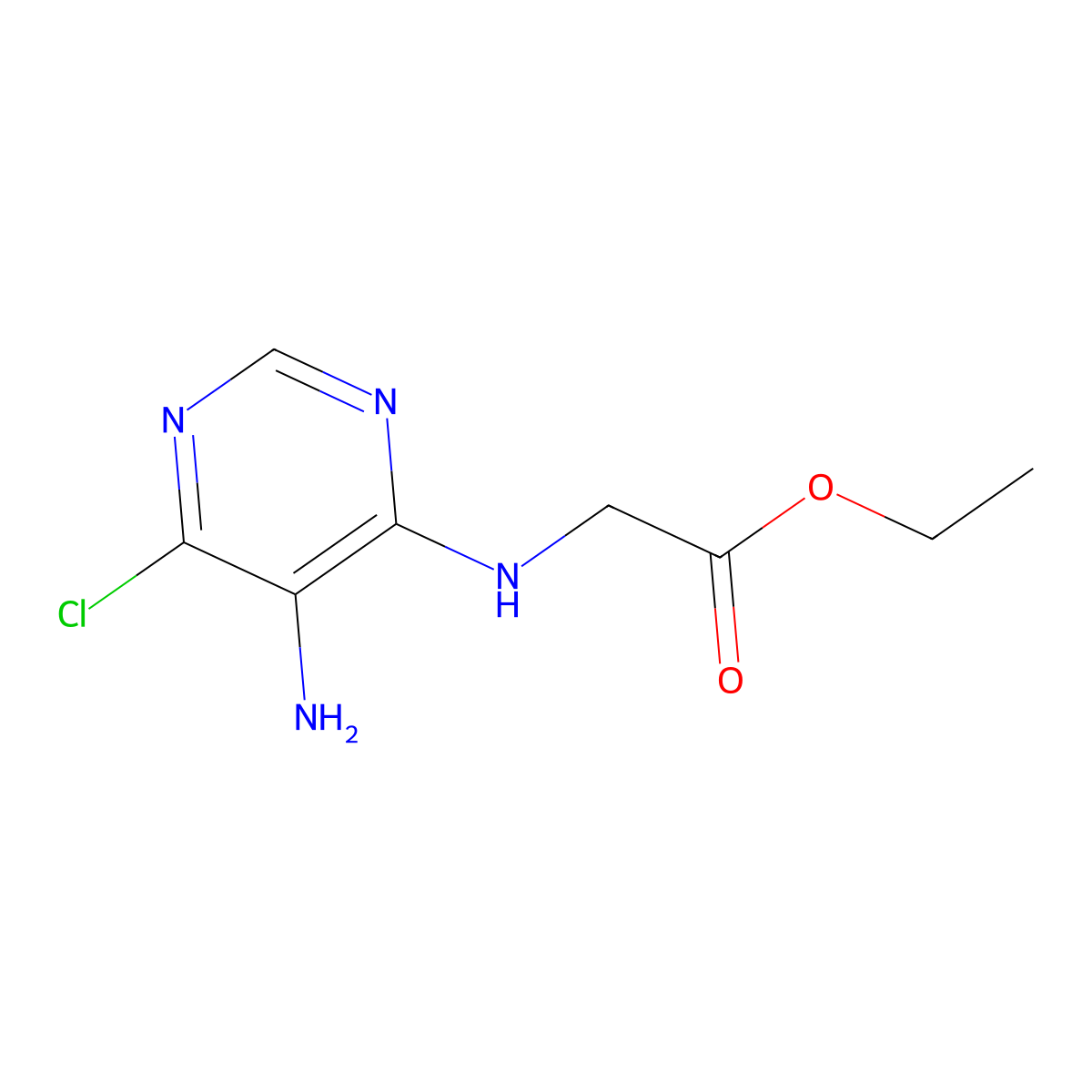 Ethyl (5-amino-6-chloropyrimidin-4-yl)glycinate molecular structure, CAS 858252-41-2