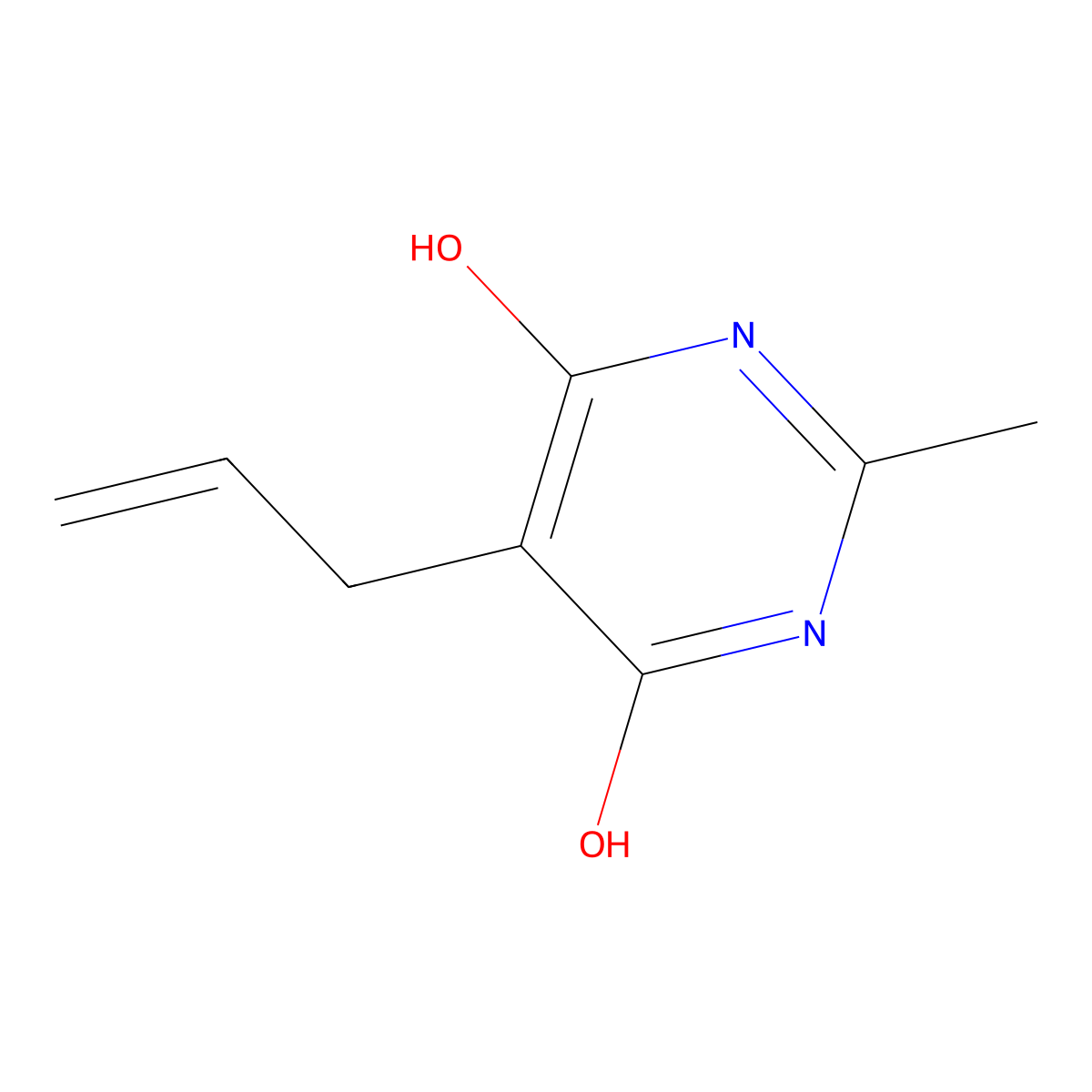 5-Allyl-2-methyl-4,6-pyrimidinediol molecular structure, CAS 85826-32-0