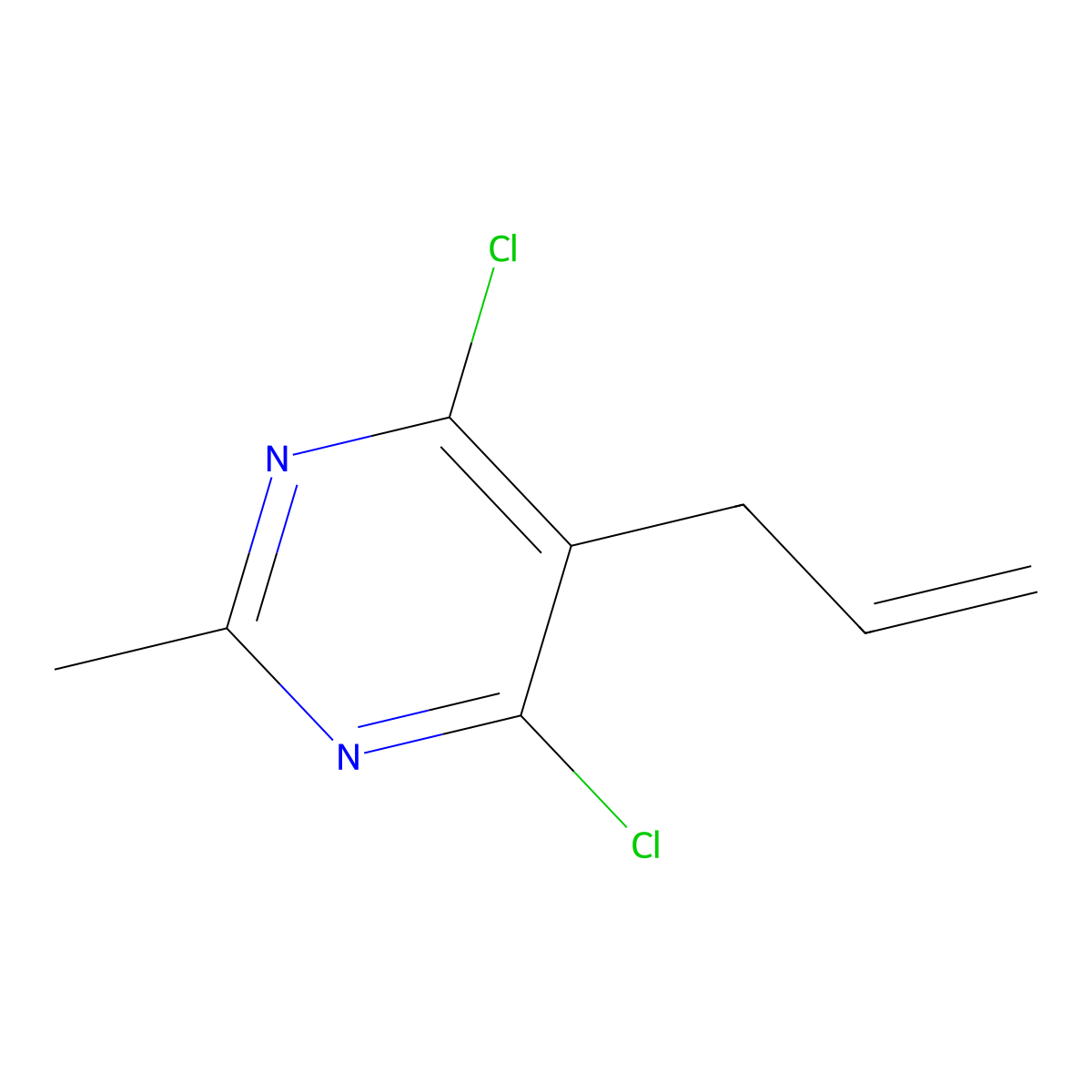 5-Allyl-4,6-dichloro-2-methylpyrimidine molecular structure, CAS 85826-33-1