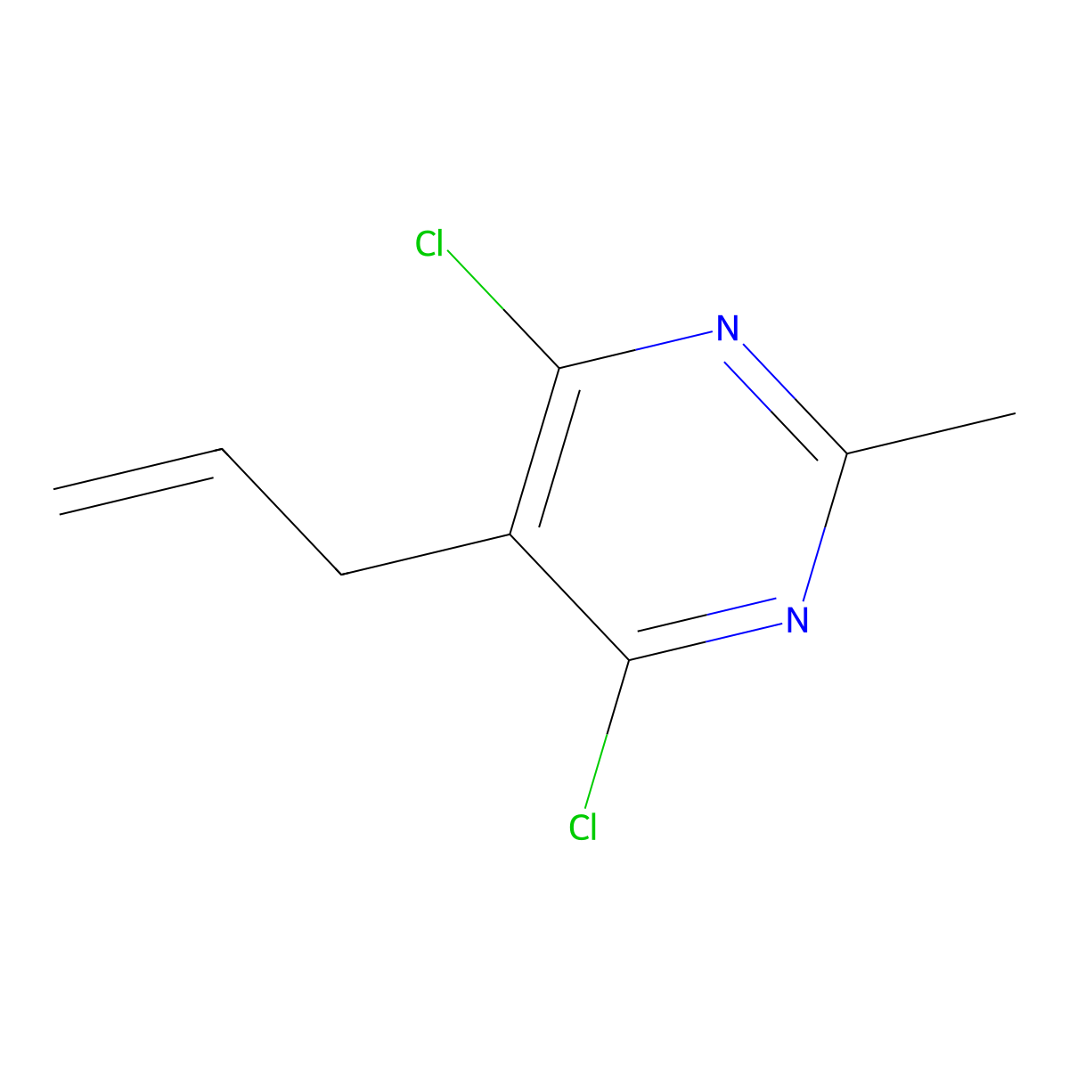 5-Allyl-4,6-dichloro-2-methylpyrimidine molecular structure, CAS 85826-33-1
