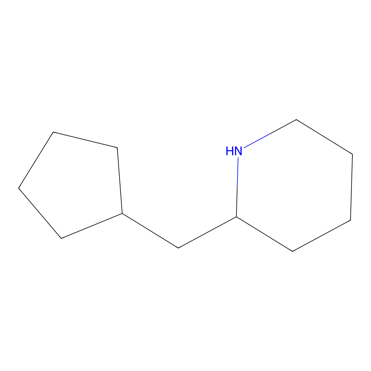 2-(Cyclopentylmethyl)piperidine molecular structure, CAS 858260-12-5