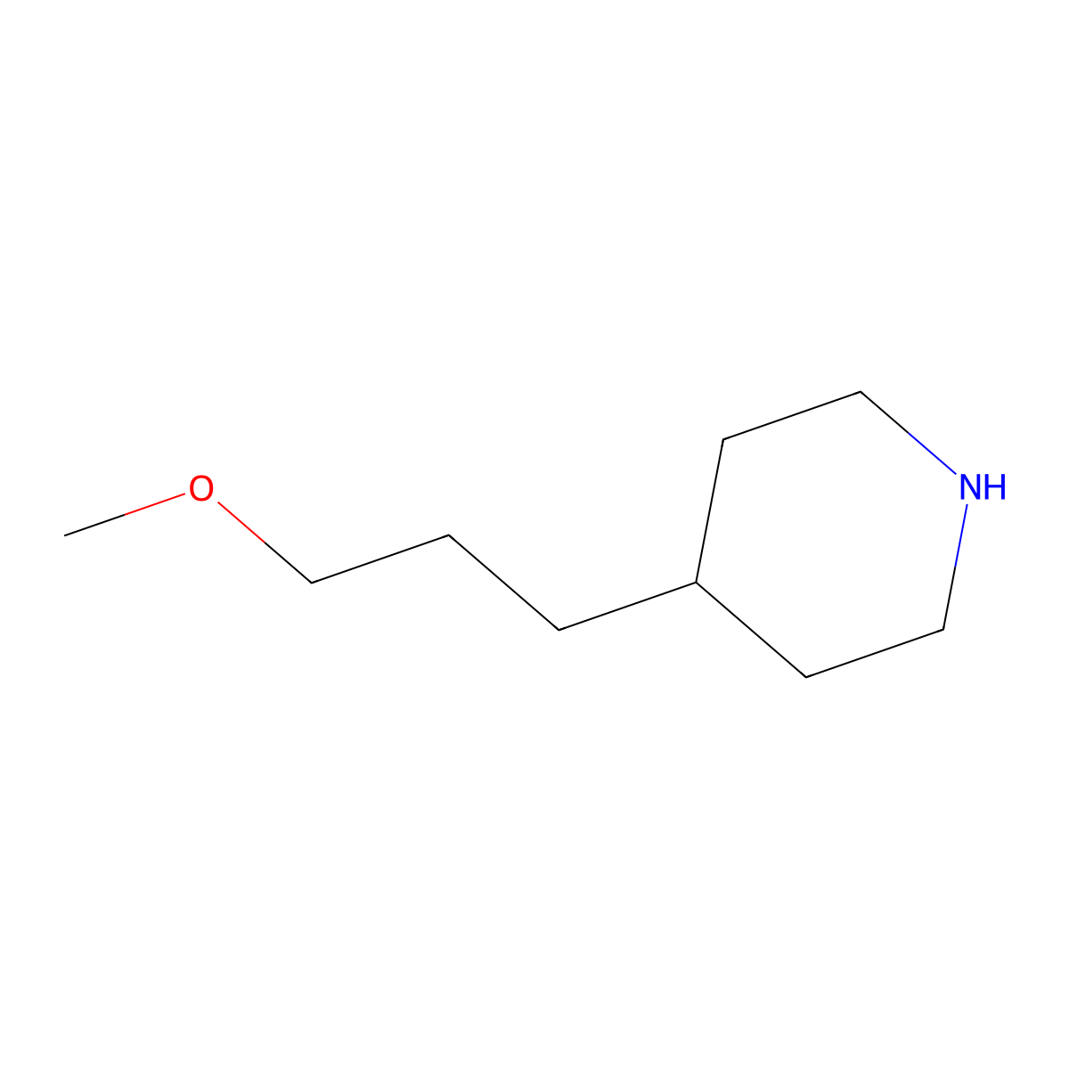 4-(3-Methoxypropyl)piperidine molecular structure, CAS 858260-60-3