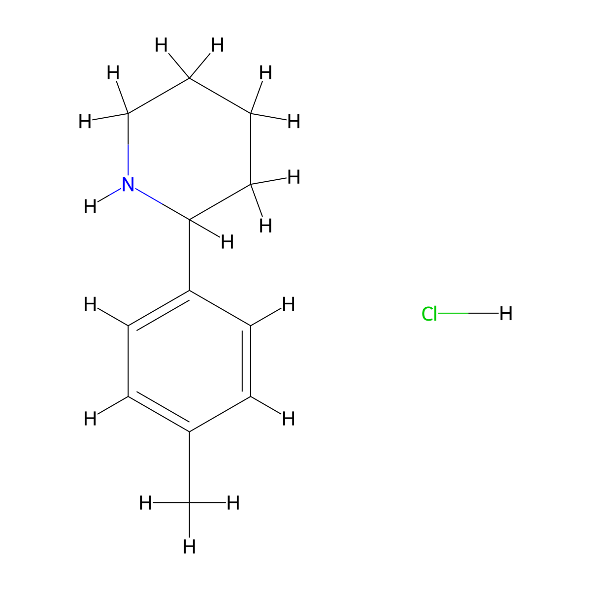 2-(4-Methylphenyl)piperidine hydrochloride molecular structure, CAS 858261-57-1