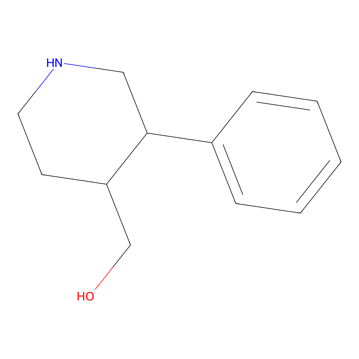(3-Phenylpiperidin-4-yl)methanol molecular structure, CAS 858262-41-6