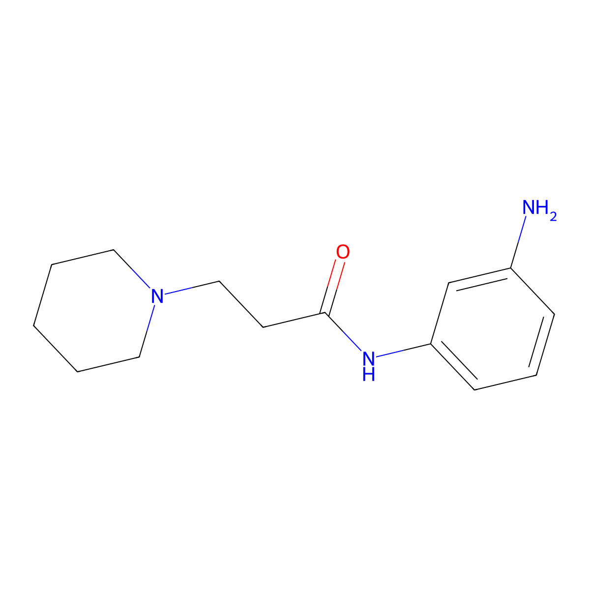 N-(3-aminophenyl)-3-(piperidin-1-yl)propanamide molecular structure, CAS 858262-64-3