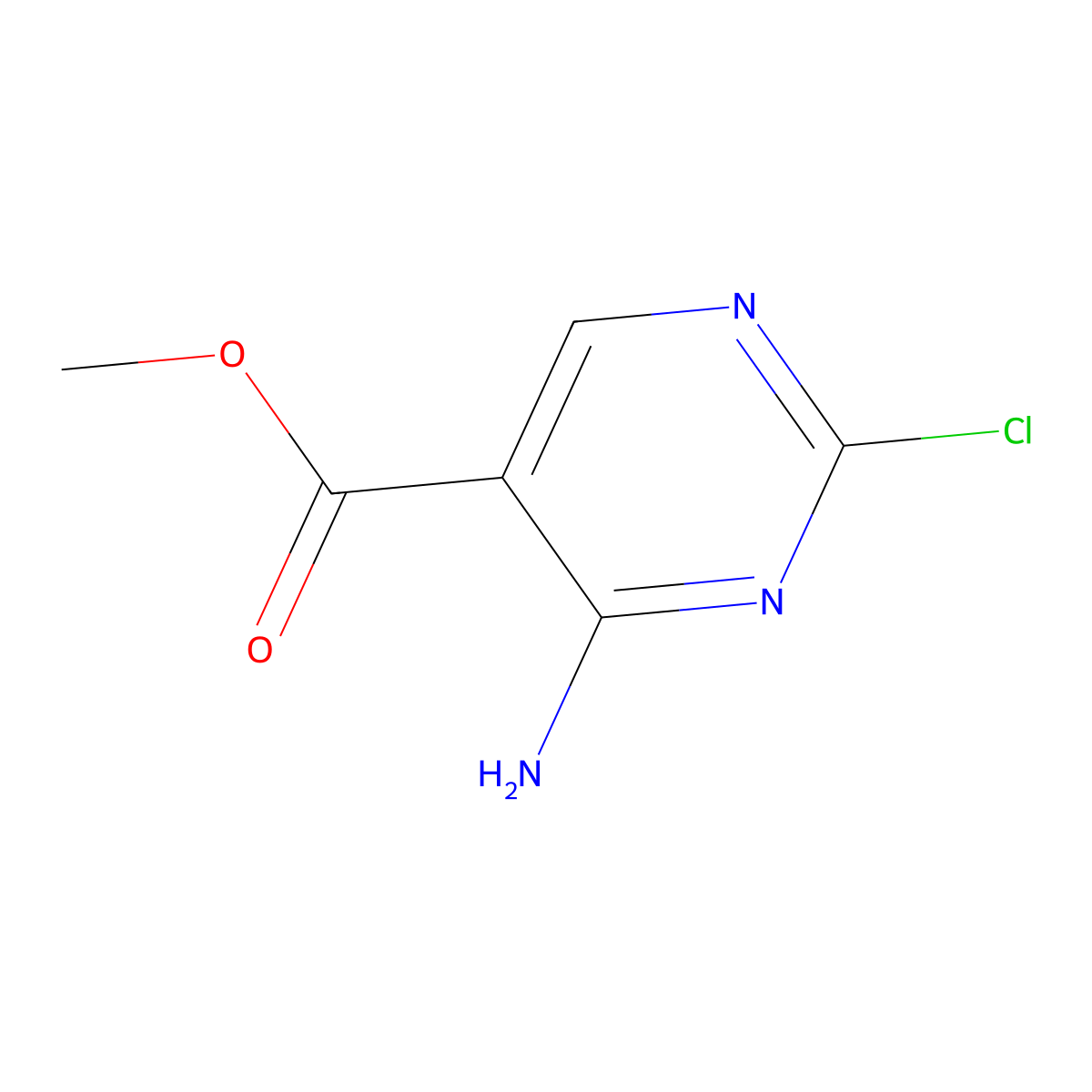 Methyl 4-amino-2-chloropyrimidine-5-carboxylate molecular structure, CAS 858269-13-3