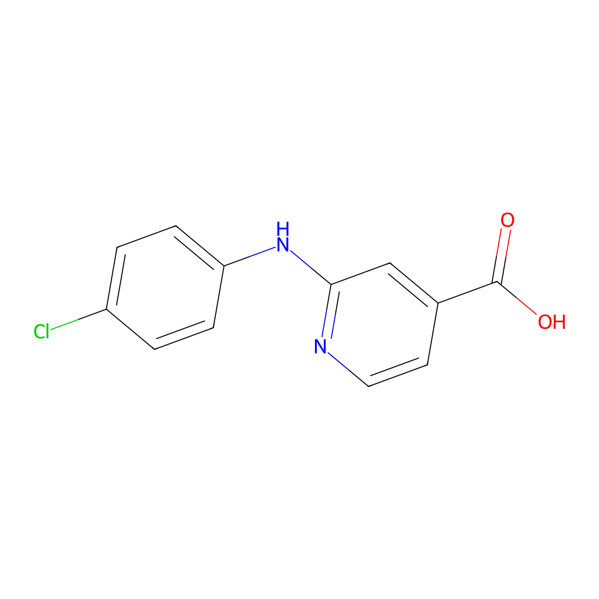 2-[(4-Chlorophenyl)amino]isonicotinic acid molecular structure, CAS 85827-90-3