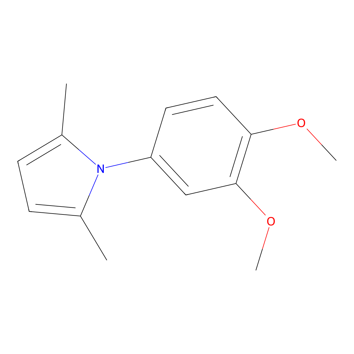 1-(3,4-dimethoxyphenyl)-2,5-dimethyl-1H-pyrrole molecular structure, CAS 858270-80-1