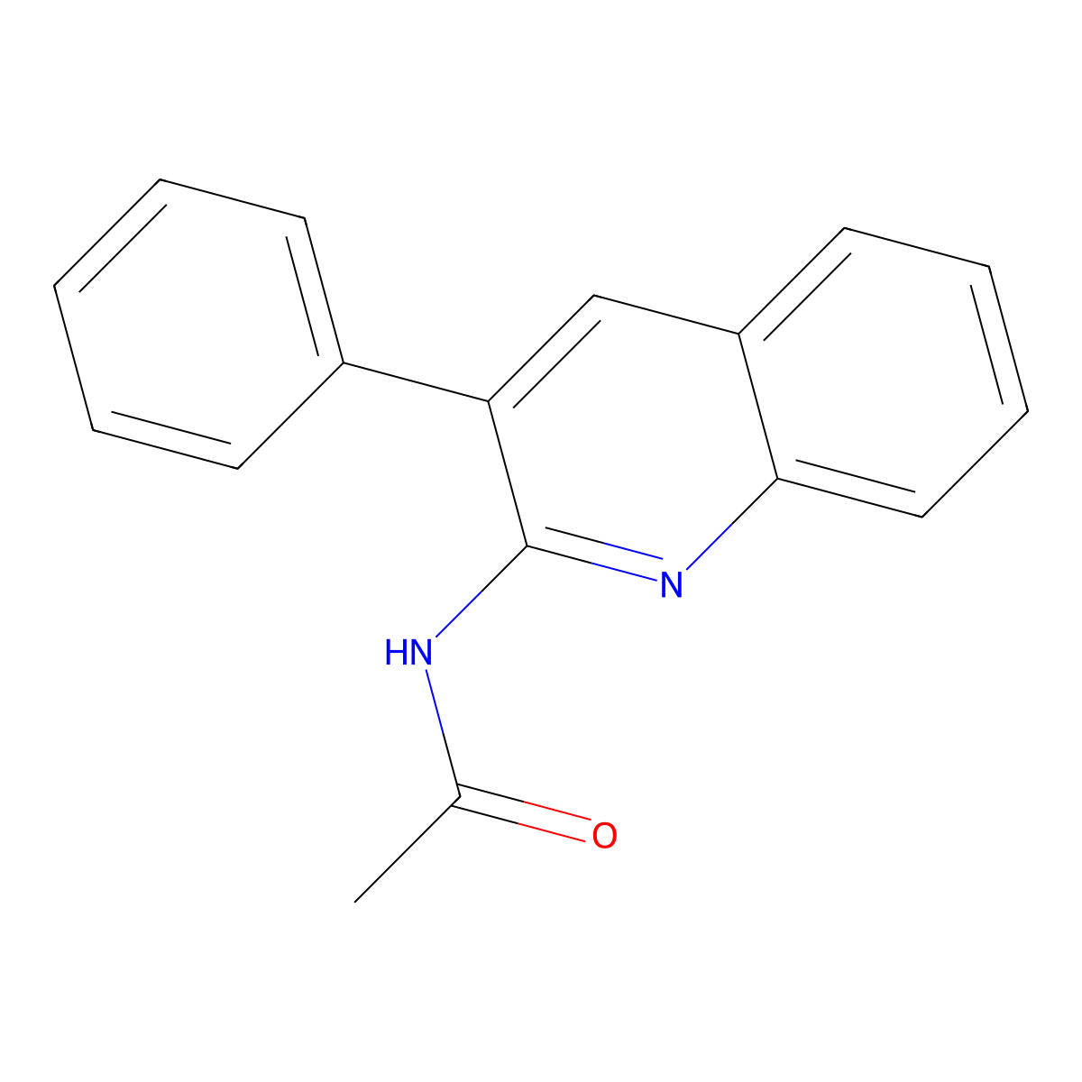 N-(3-phenylquinolin-2-yl)acetamide molecular structure, CAS 858278-10-1