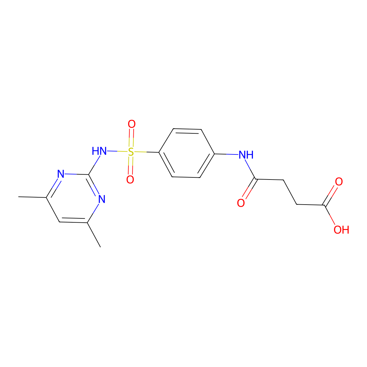 4-((4-(((4,6-Dimethyl-2-pyrimidinyl)amino)sulphonyl)phenyl)amino)-4-oxobutyric acid molecular structure, CAS 85828-79-1
