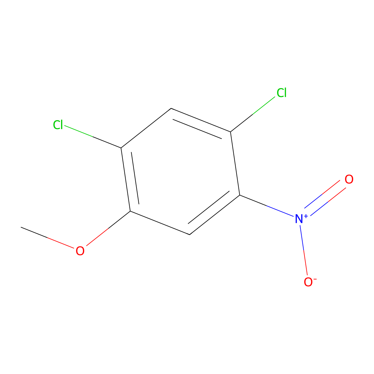 2,4-Dichloro-5-nitroanisole molecular structure, CAS 85829-14-7