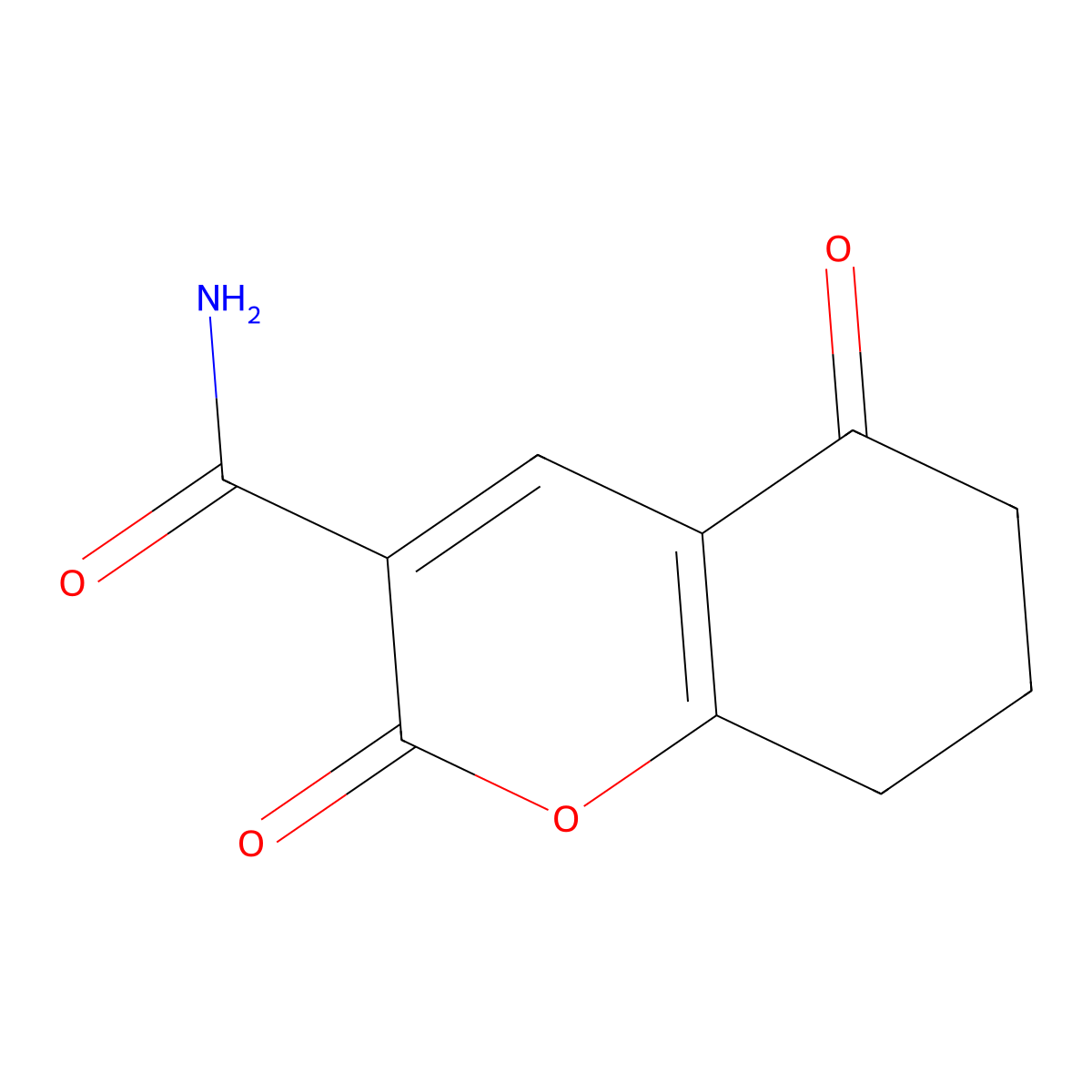 2,5-Dioxo-5,6,7,8-tetrahydro-2H-chromene-3-carboxamide molecular structure, CAS 85831-03-4