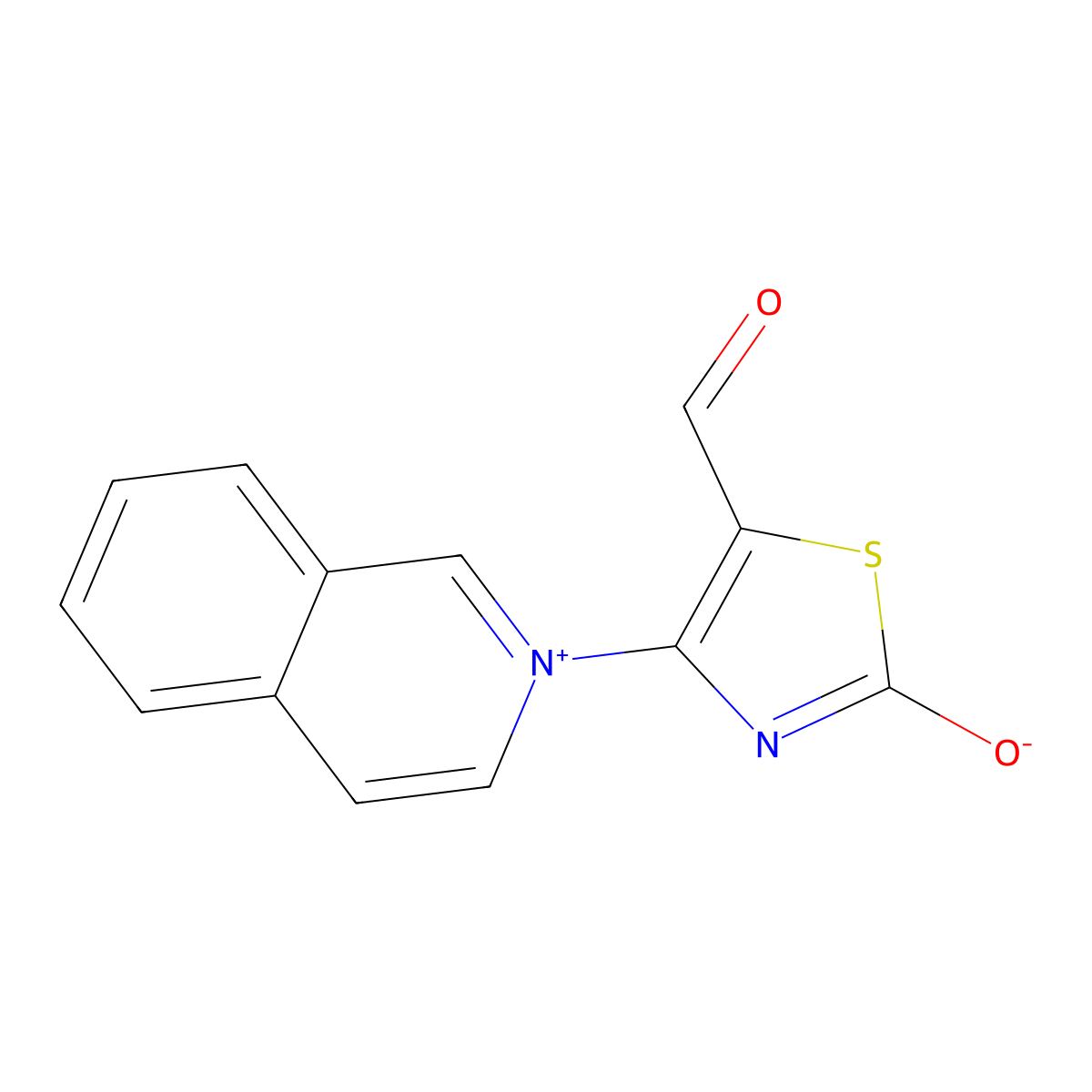 5-Formyl-4-(isoquinolinium-2-yl)-1,3-thiazol-2-olate molecular structure, CAS 85833-52-9
