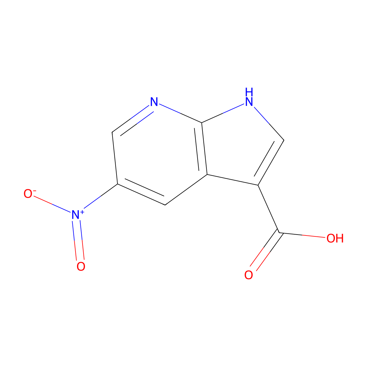 5-Nitro-1H-pyrrolo[2,3-b]pyridine-3-carboxylic acid molecular structure, CAS 858340-93-9