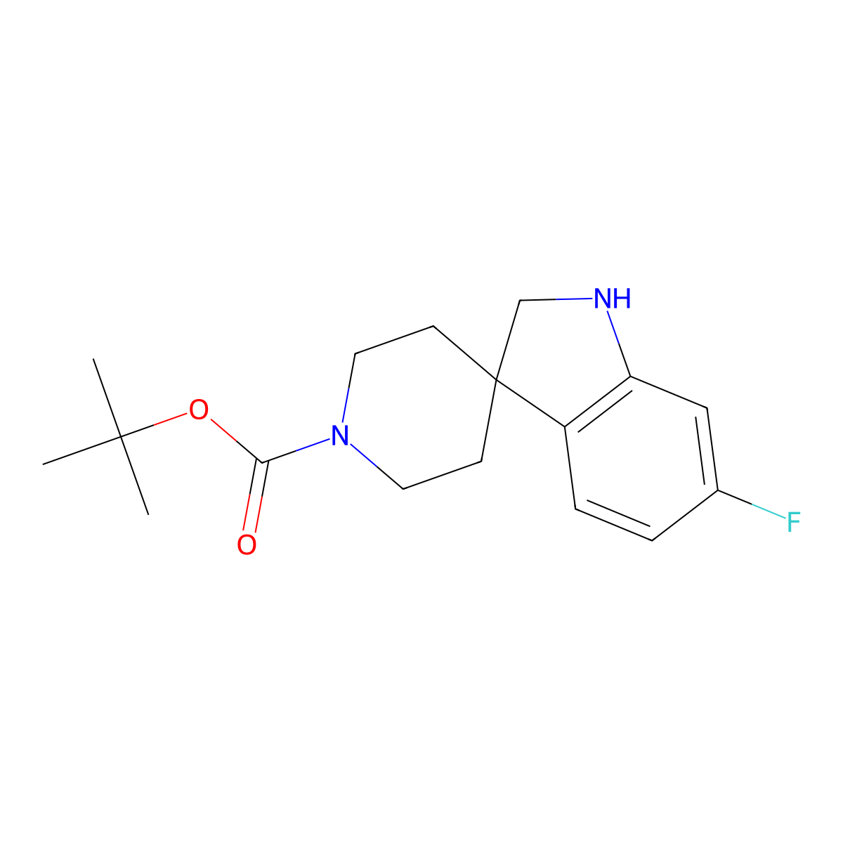 tert-Butyl 6-fluorospiro[indoline-3,4'-piperidine]-1'-carboxylate molecular structure, CAS 858351-40-3
