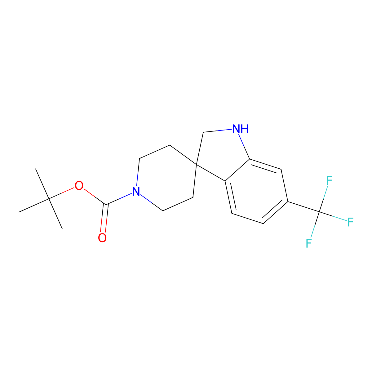 tert-Butyl 6-trifluoromethylspiro[indoline-3,4'-piperidine]-1'-carboxylate molecular structure, CAS 858351-42-5