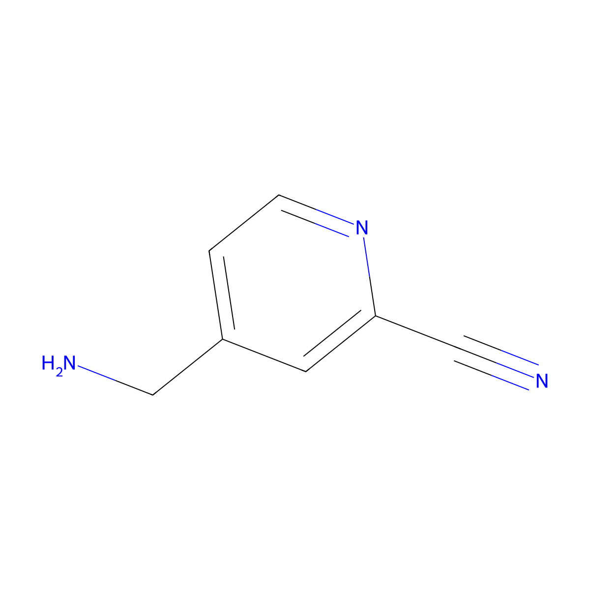 4-(Aminomethyl)-2-pyridinecarbonitrile molecular structure, CAS 858362-83-1