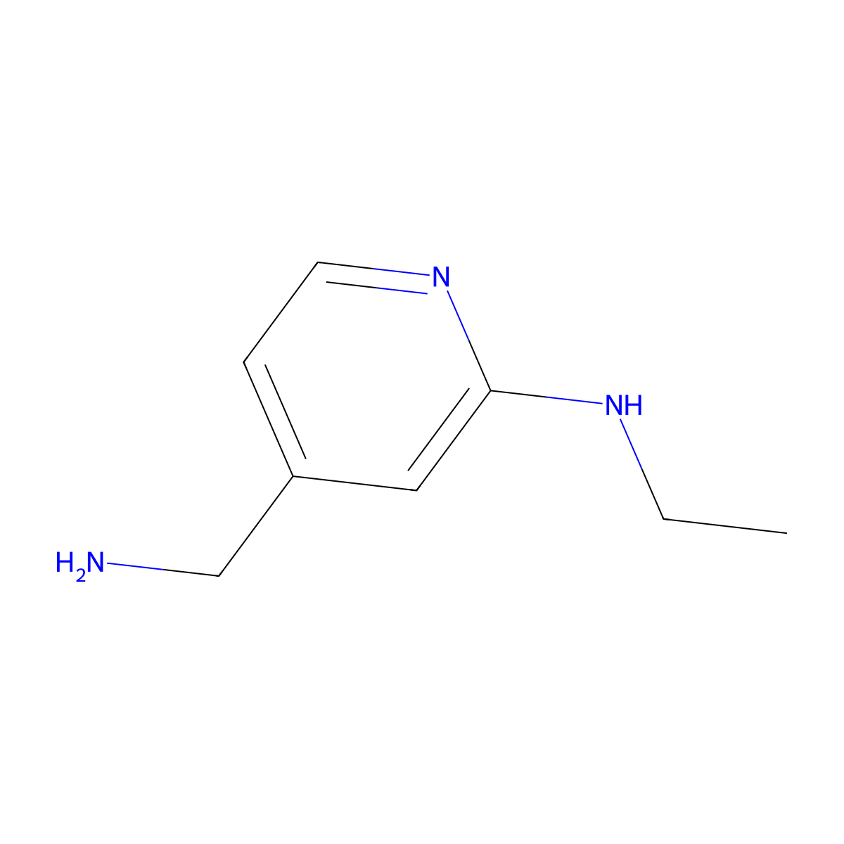 4-(aminomethyl)-N-ethylpyridin-2-amine molecular structure, CAS 858362-86-4