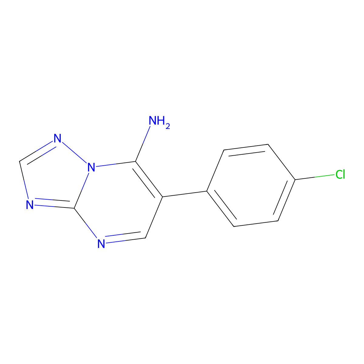 6-(4-Chlorophenyl)[1,2,4]triazolo[1,5-a]pyrimidin-7-amine molecular structure, CAS 85841-26-5