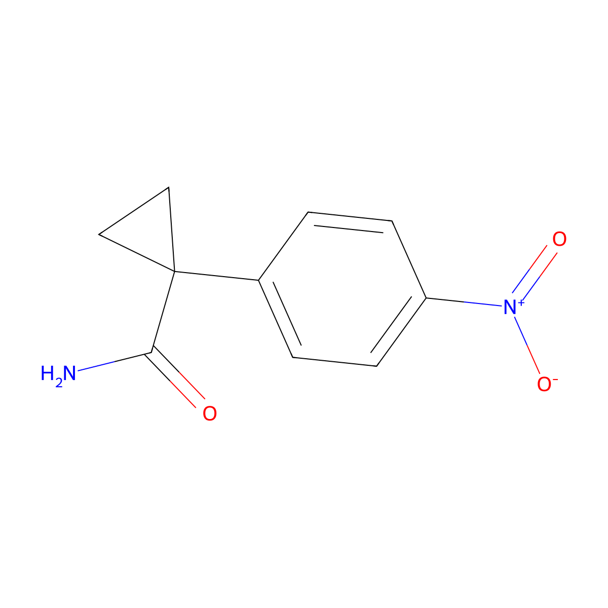 1-(4-Nitrophenyl)cyclopropanecarboxamide molecular structure, CAS 858423-29-7
