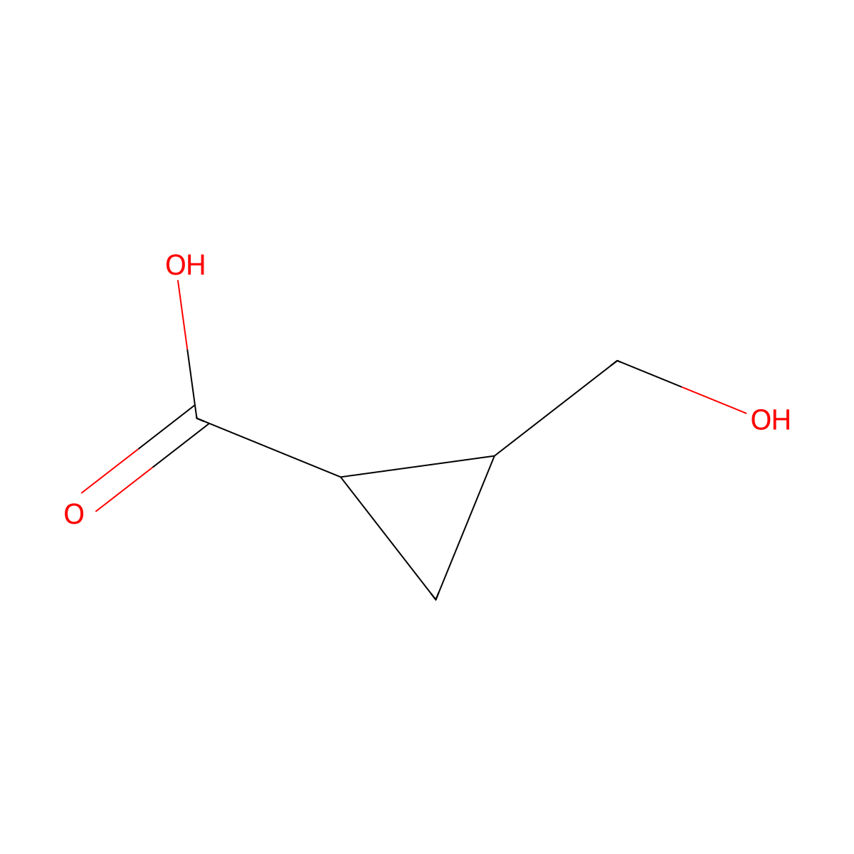 2-(Hydroxymethyl)cyclopropane-1-carboxylic acid molecular structure, CAS 858423-50-4