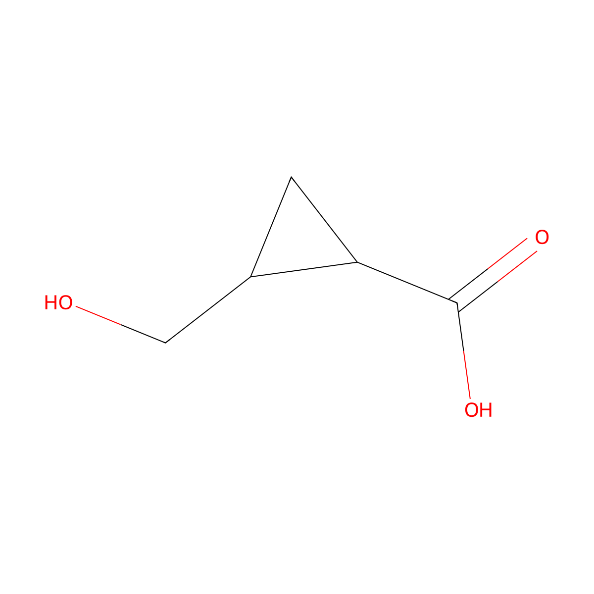 2-(Hydroxymethyl)cyclopropane-1-carboxylic acid molecular structure, CAS 858423-50-4