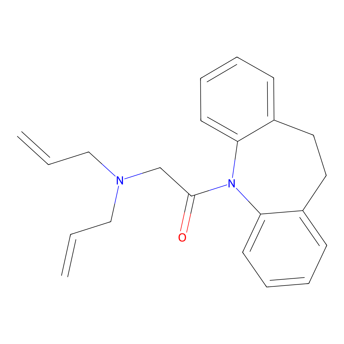 2-[Bis(prop-2-enyl)amino]-1-(5,6-dihydrobenzo[b][1]benzazepin-11-yl)ethanone molecular structure, CAS 858425-24-8