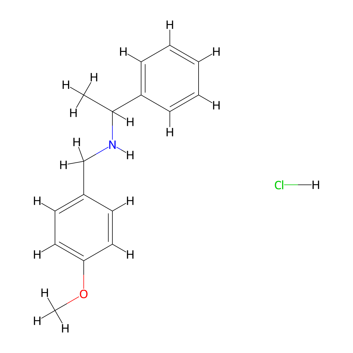 (4-Methoxy-benzyl)-(1-phenyl-ethyl)-amine hydrochloride molecular structure, CAS 858427-92-6