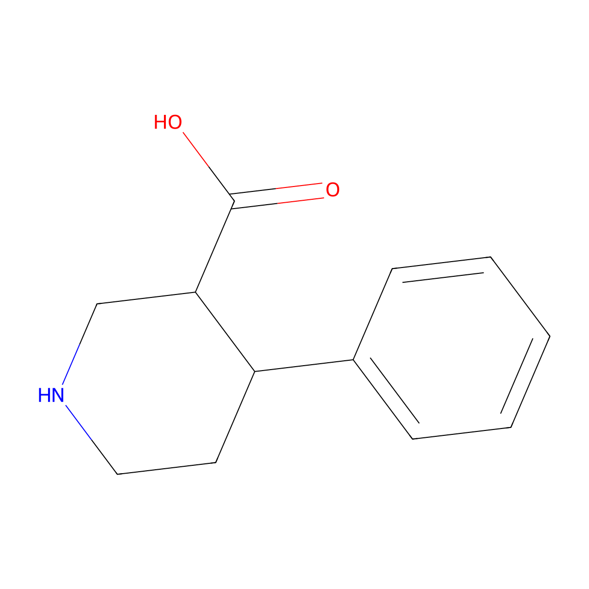 4-Phenylpiperidine-3-carboxylic acid molecular structure, CAS 858430-43-0